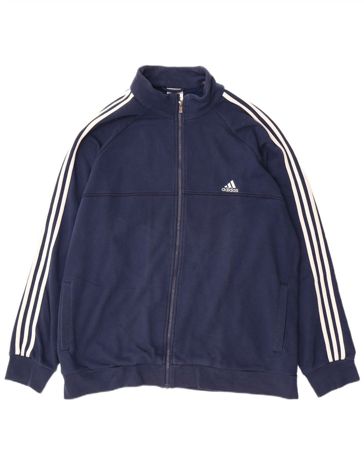 ADIDAS Mens Climalite Tracksuit Top Jacket UK 52/54 2XL Azul Marinho Algodão