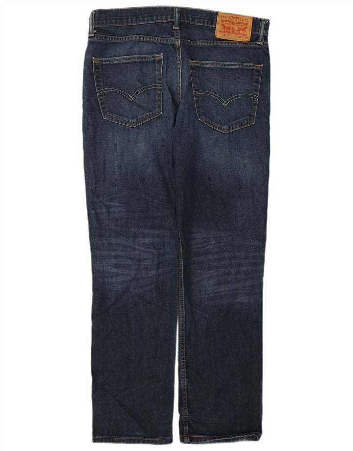 Levi's Masculino 511 Slim Jeans W33 L30 Azul Marinho Algodão