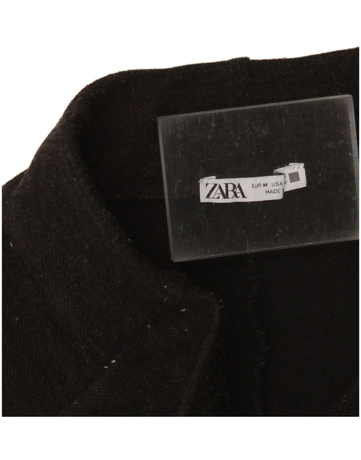 ZARA Calça feminina casual de perna larga médio W28 L31 cinza