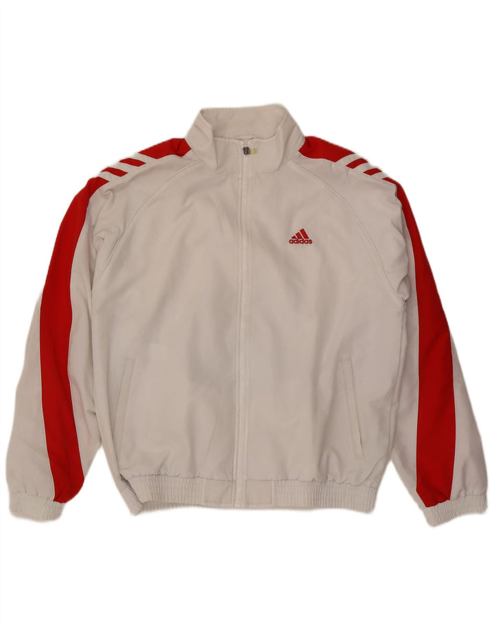 Adidas Mens Tracksuit Top Jacket UK 44/46 Grande Branco Colorblock Poliéster
