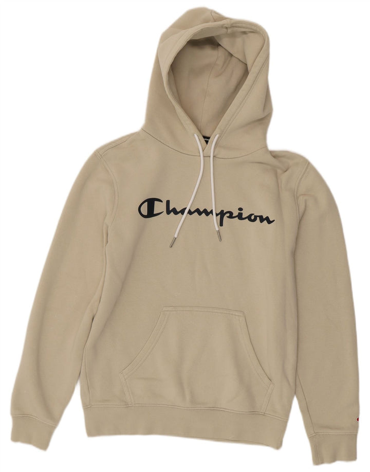 Jumper com capuz gráfico masculino Champion pequeno bege