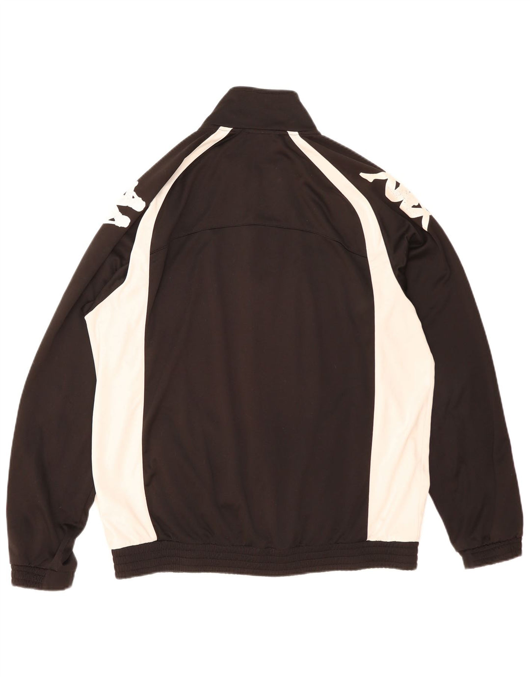 Kappa Mens Graphic Tracksuit Top Jacket 2XL Preto Colourblock Poliéster