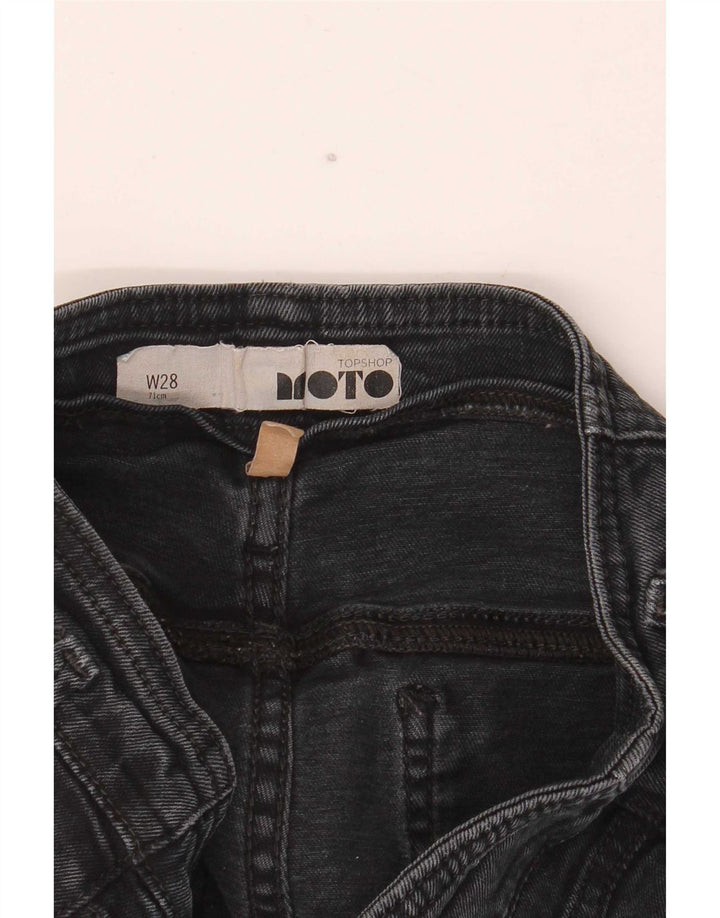 Topshop feminino moto jeans shorts médio W28 preto