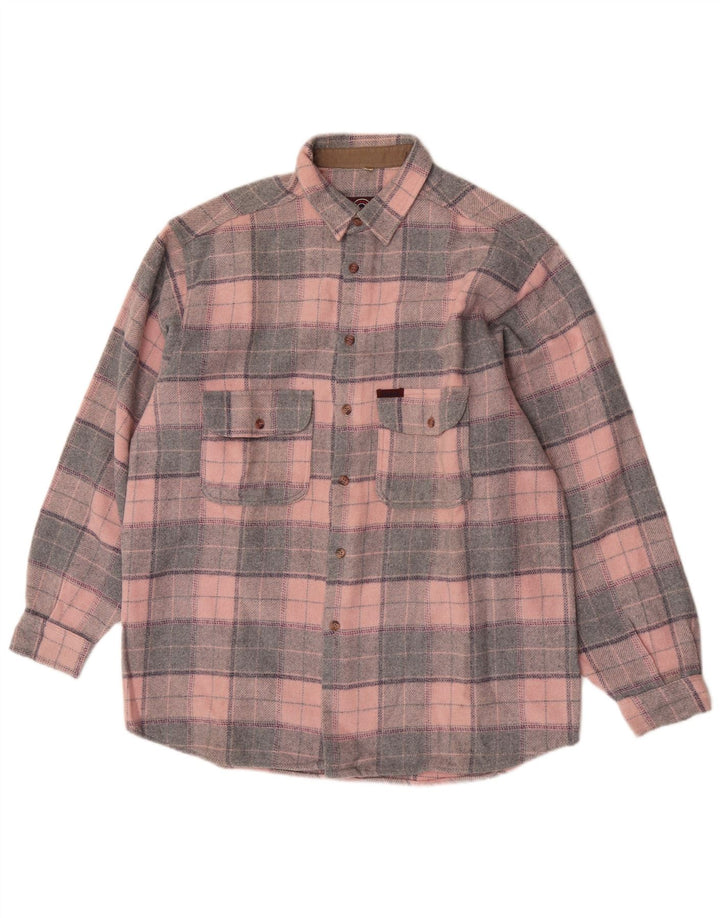 Camisa masculina de flanela Invicta grande poliéster xadrez rosa