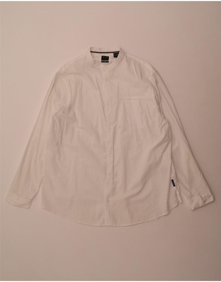 Camisa masculina Armani Exchange de ajuste solto 2XL algodão branco