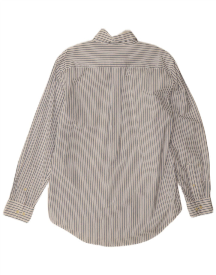 Camisa masculina clássica de ajuste clássico da Best Company com listras brancas médias
