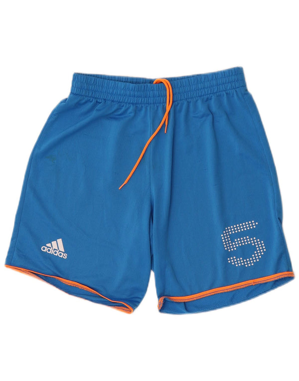 Shorts esportivos gráficos masculinos Adidas pequeno azul poliéster