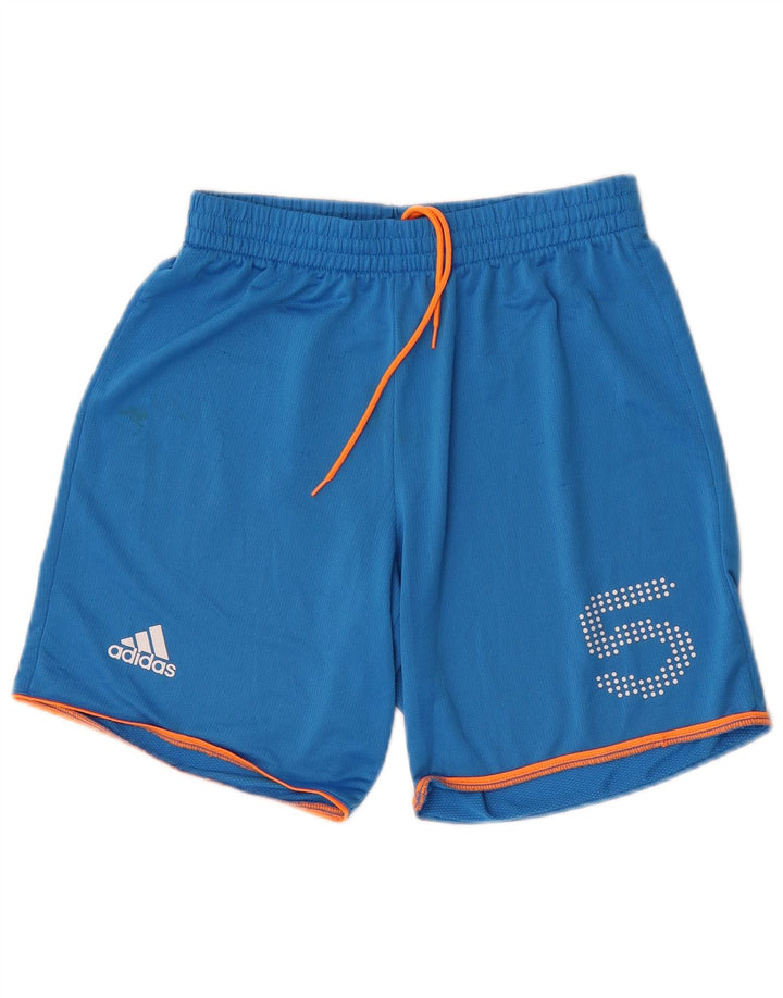 Shorts esportivos gráficos masculinos Adidas pequeno azul poliéster