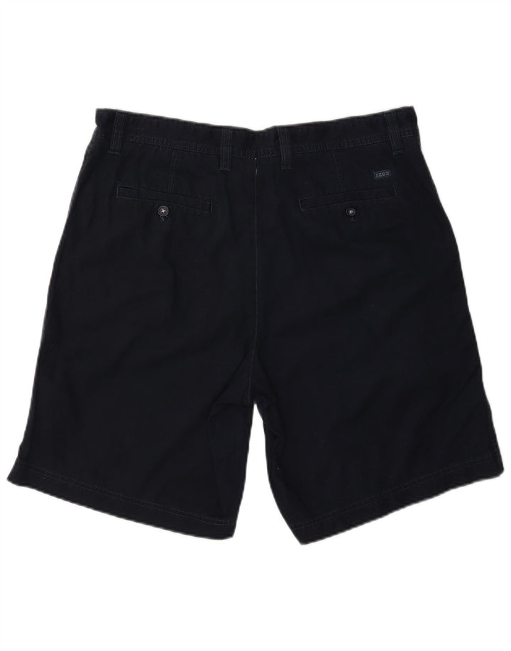 Shorts chino masculino IZOD água salgada W36 grande algodão azul marinho