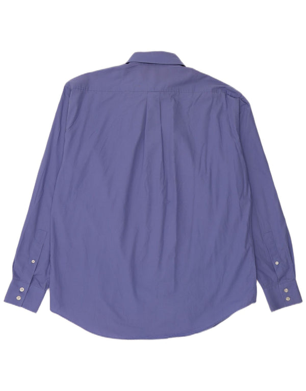 Camisa masculina Yves Saint Laurent tamanho 42 16 1/2 grande algodão azul