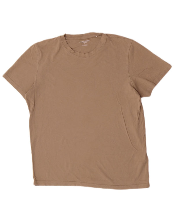 Camiseta masculina Jack & Jones de algodão marrom médio
