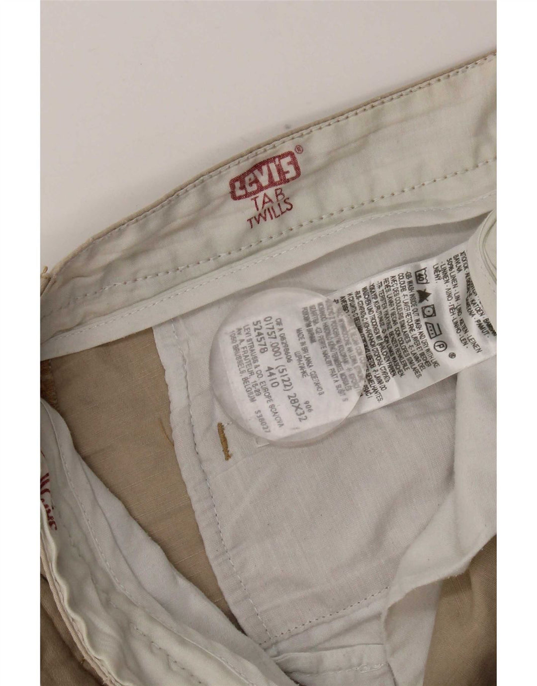 Calça jeans reta masculina Levi's W28 L32 algodão cinza
