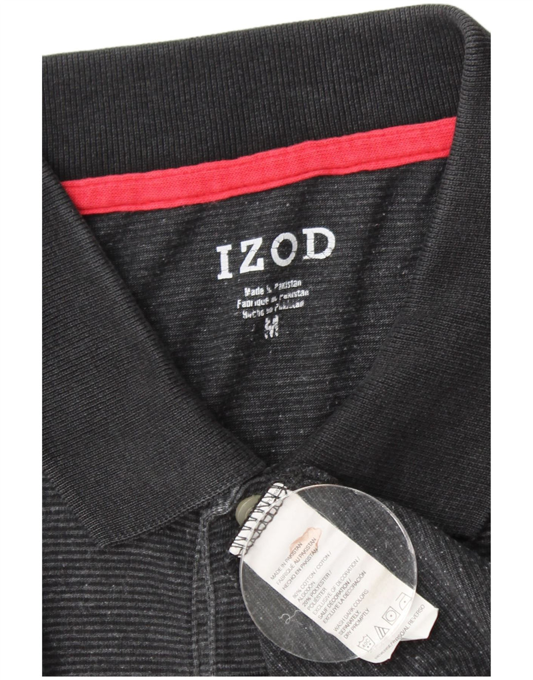 Camisa polo masculina IZOD de algodão preto médio