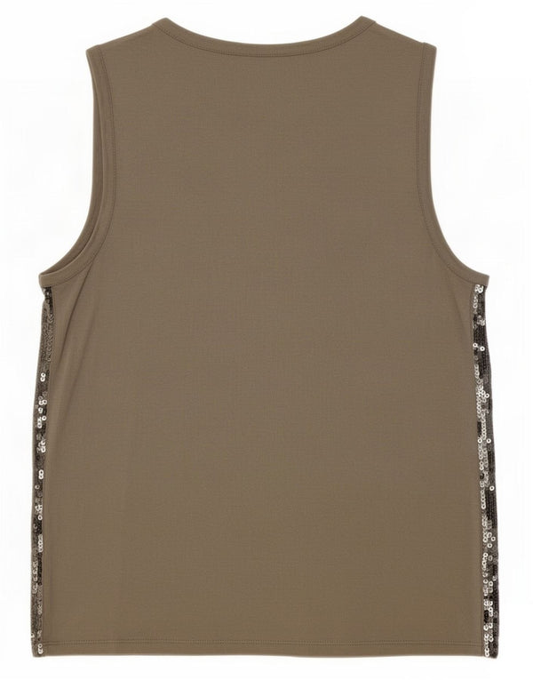 Blusa feminina sem mangas Marella UK 14 grande viscose cinza