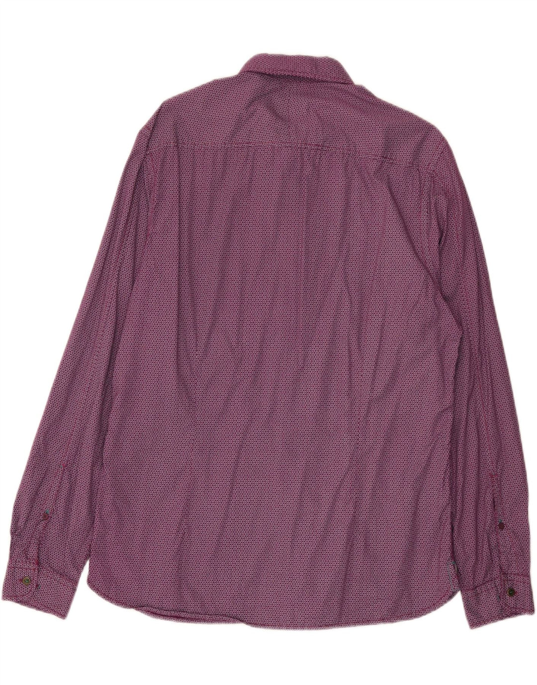 Camisa masculina slim fit branca material grande algodão manchado roxo
