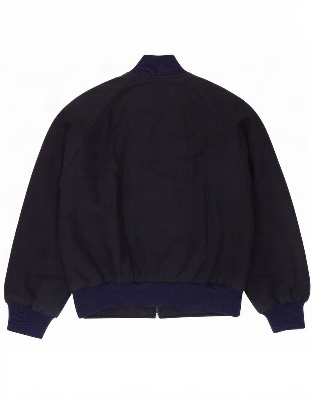 Jaqueta bomber masculina vintage IT 46 pequena lã azul marinho