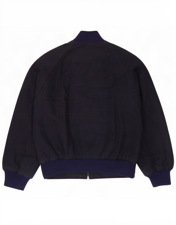 Jaqueta bomber masculina vintage IT 46 pequena lã azul marinho