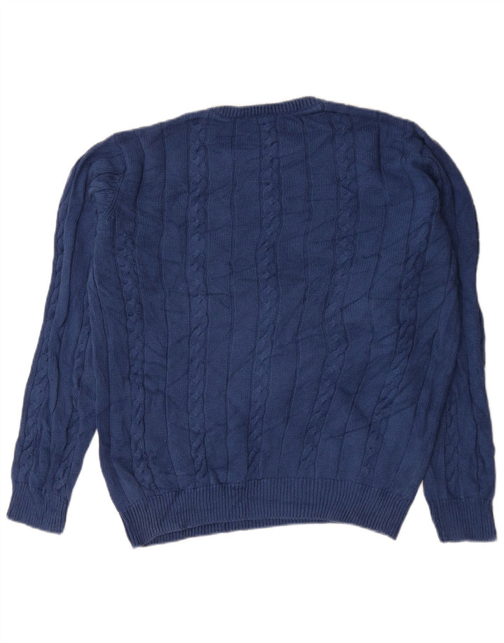 Suéter masculino Marks & Spencer Blue Harbor com gola redonda pequeno azul marinho