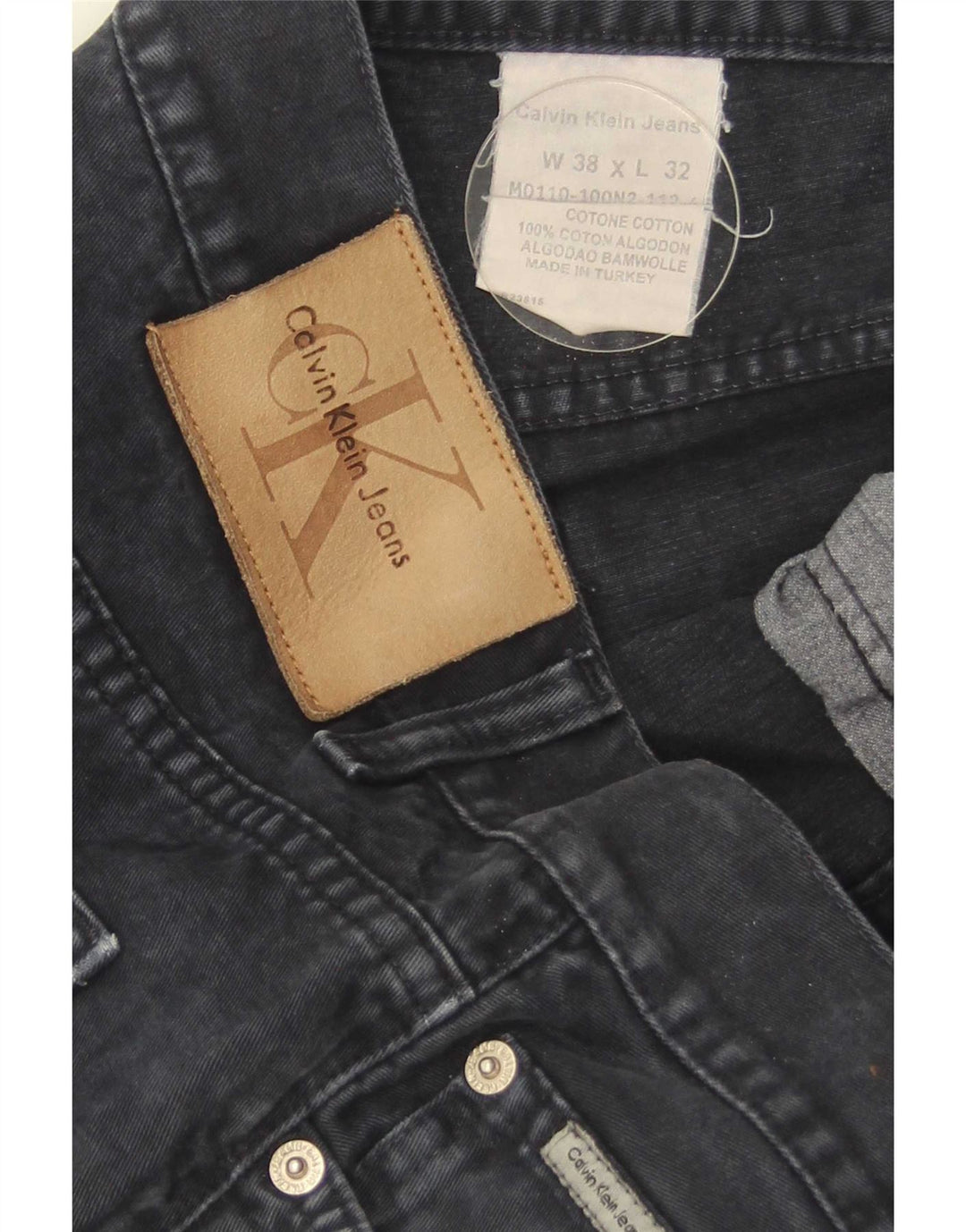Calça jeans reta masculina Calvin Klein W38 L32 algodão azul marinho