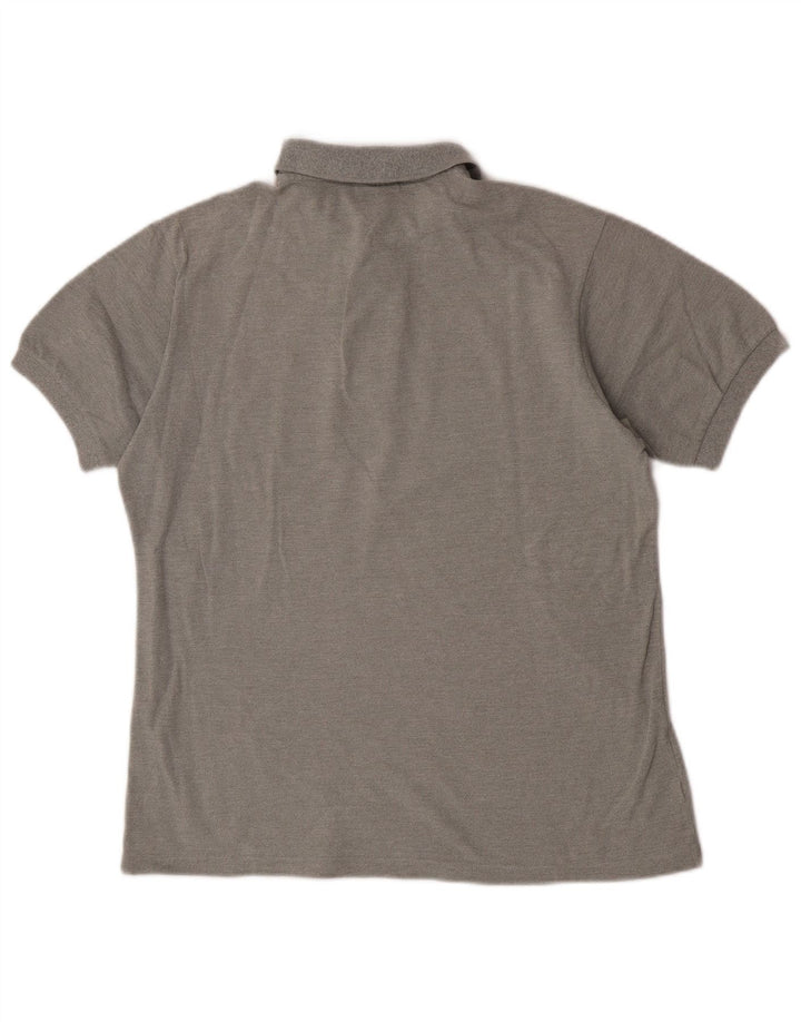 Camisa polo masculina Lacoste tamanho 4 algodão cinza médio