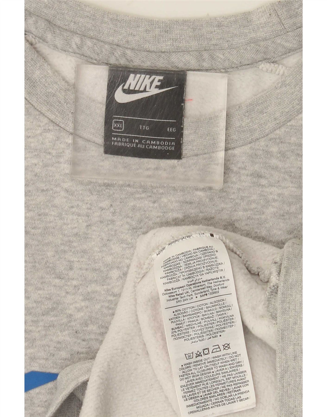 Moletom masculino NIKE Jumper 2XL cinza colorblock algodão
