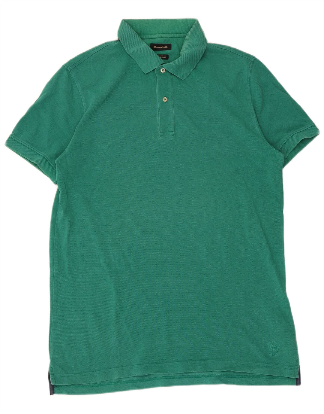 Camisa polo masculina Massimo Dutti Regular Fit algodão verde médio