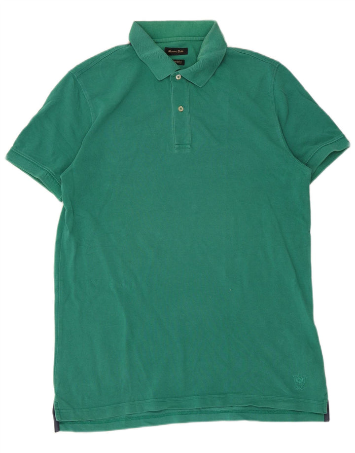 Camisa polo masculina Massimo Dutti Regular Fit algodão verde médio