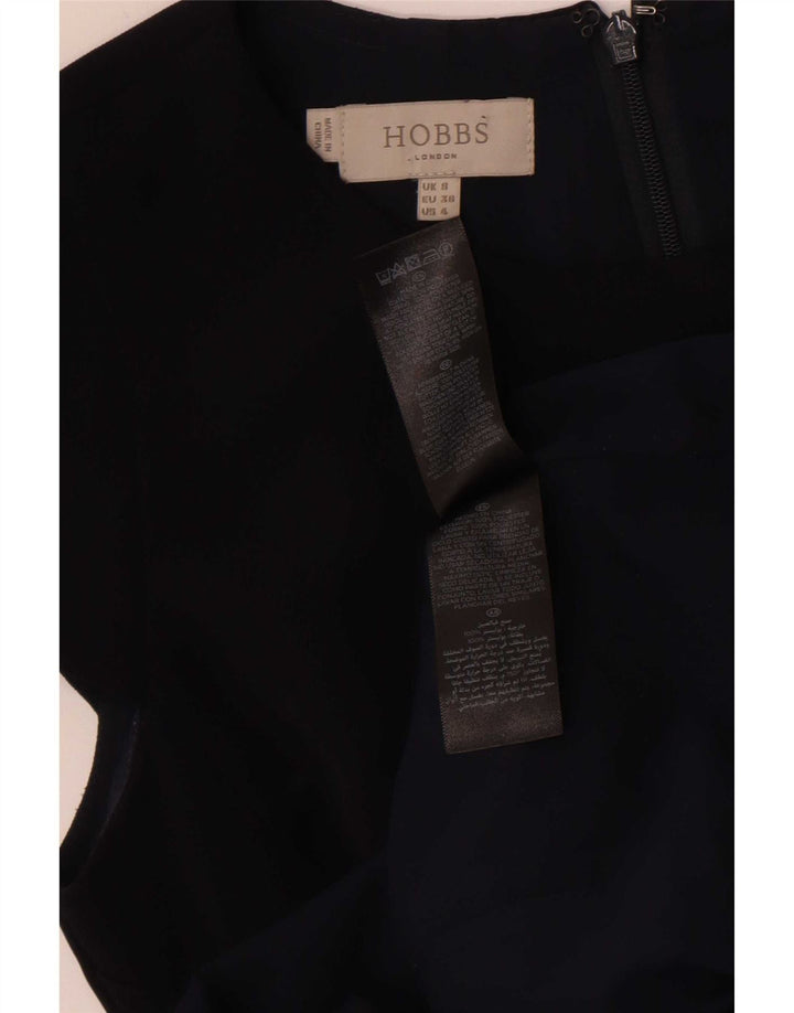 Vestido bainha feminino Hobbs UK 8 pequeno poliéster preto