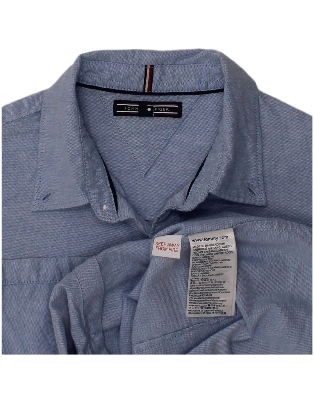 Camisa TOMMY HILFIGER Menino 6-7 Anos Azul Algodão