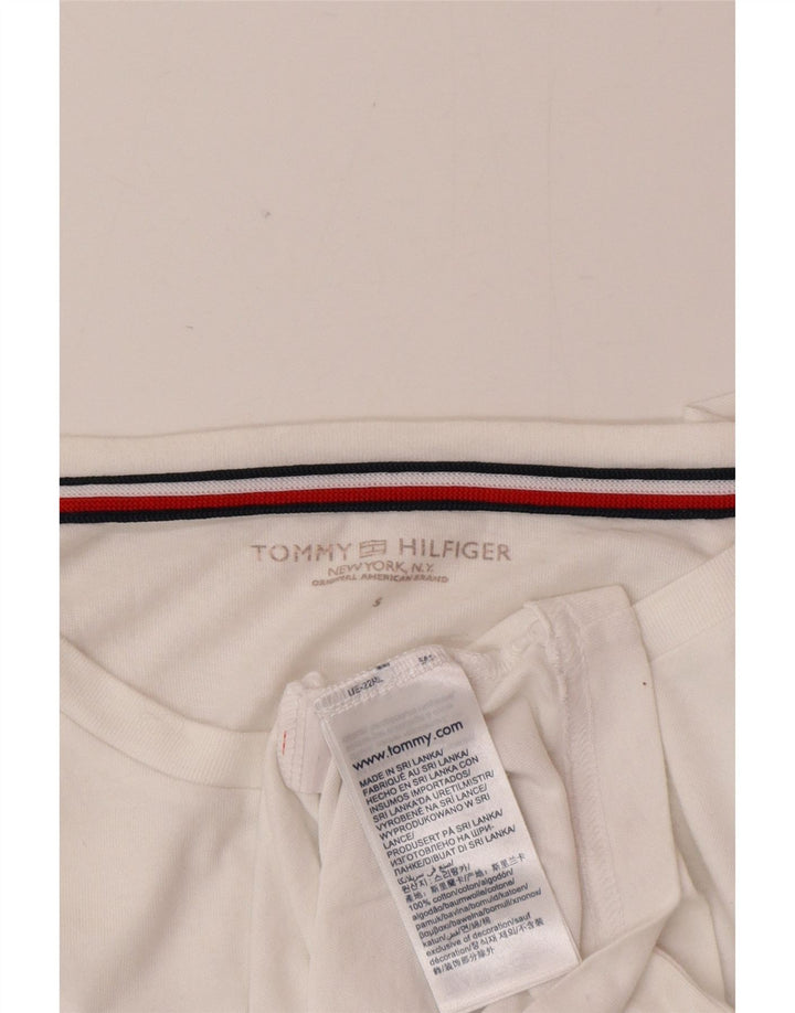 Tommy Hilfiger Camiseta masculina gráfica top pequeno algodão colorblock branco