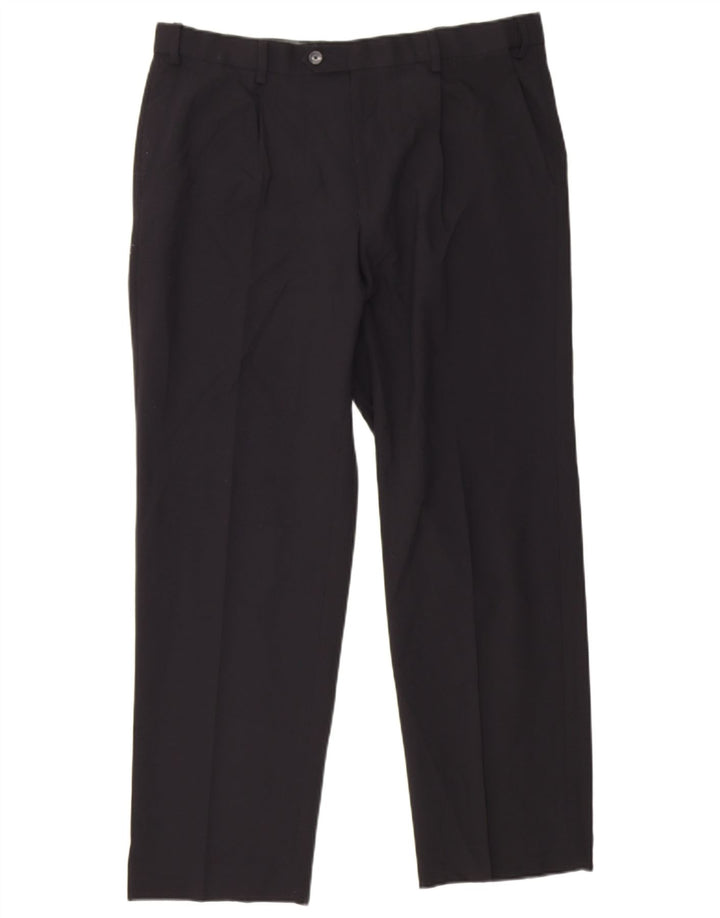 Calça masculina Marks & Spencer Pegged Regular Suit W36 L29 Poliéster Preto