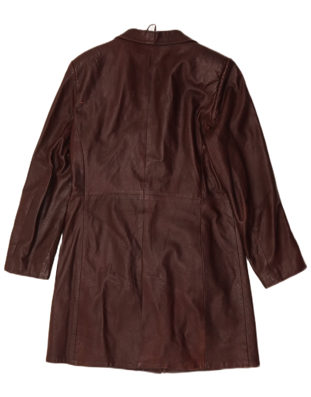 Casaco de couro feminino Alfa UK 10 pequeno couro cor de vinho
