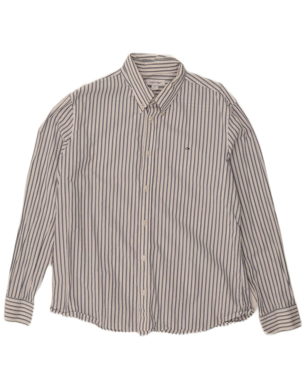 Camisa masculina Calvin Klein XL listrada branca