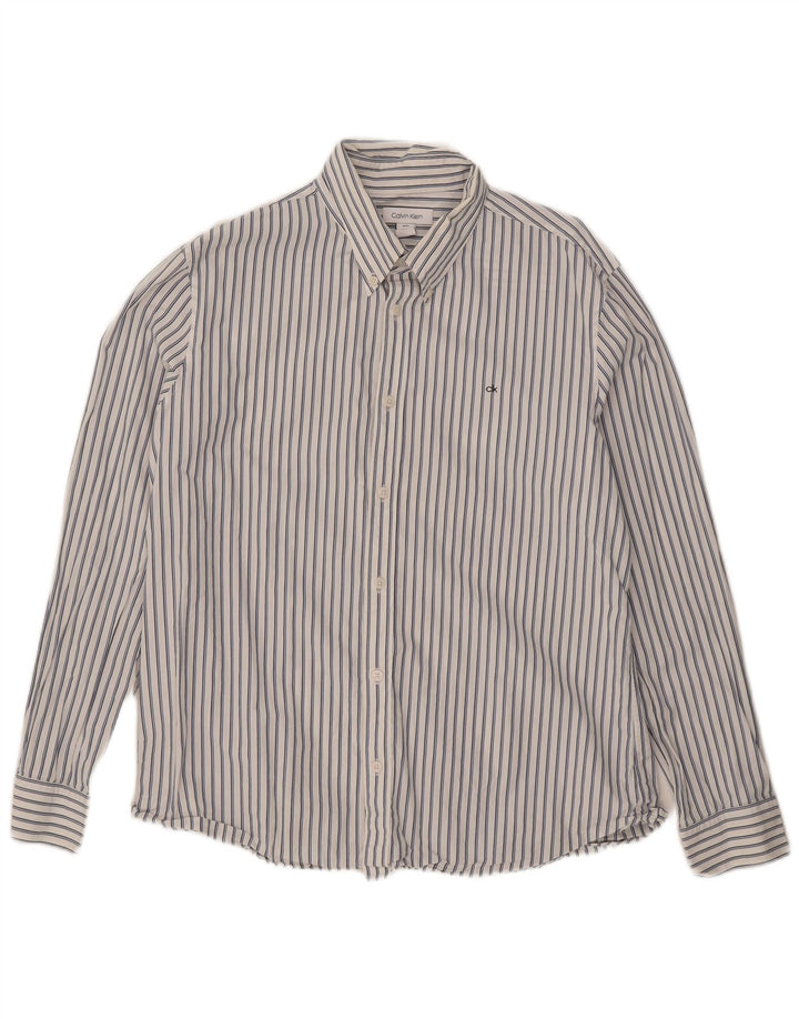 Camisa masculina Calvin Klein XL listrada branca