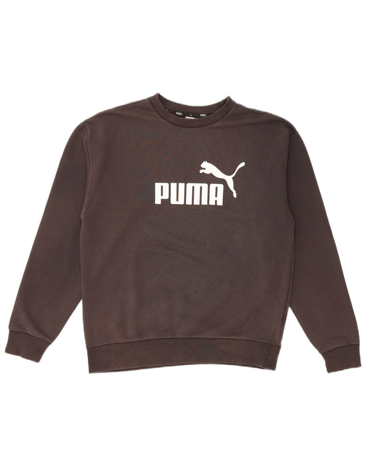 PUMA feminino oversized gráfico moletom jumper UK 10 pequeno preto