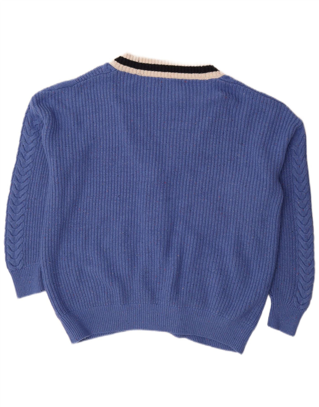 Suéter cardigã feminino grande Marks & Spencer Reino Unido 16 grande algodão azul