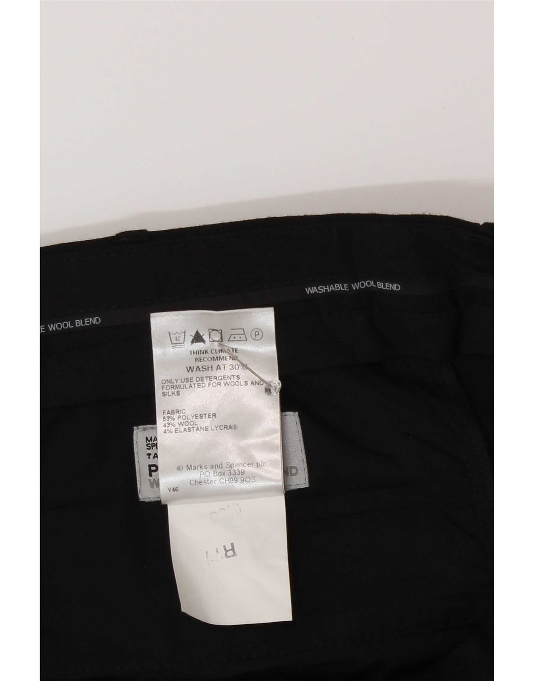 Calça masculina Marks & Spencer com pegged suit W38 L29 poliéster preto
