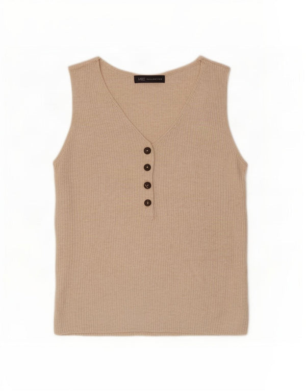 Colete feminino Marks & Spencer Top UK 14 grande viscose bege