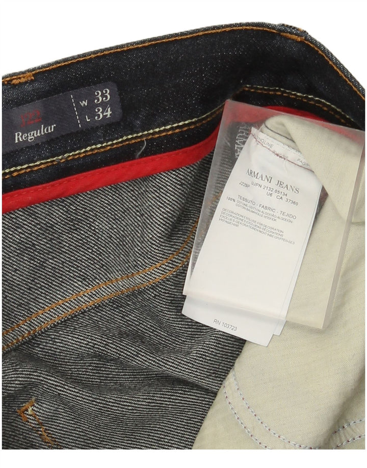 Armani Jeans Masculino Regular Straight Jeans W33 L31 Azul Marinho Algodão