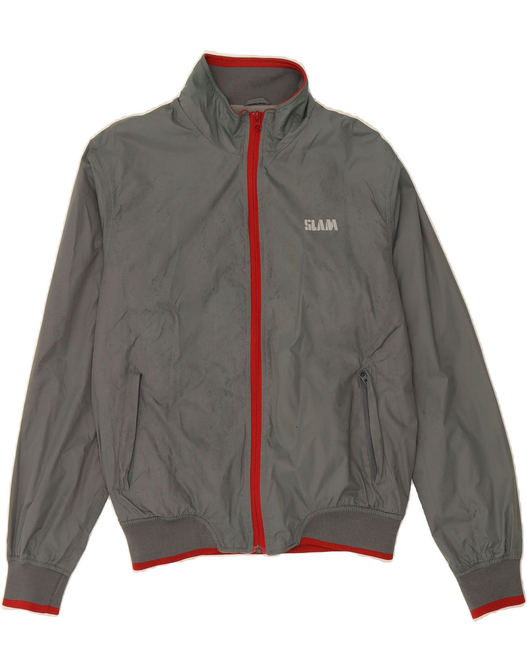 Jaqueta bomber SLAM masculina UK 36 pequena cinza nylon