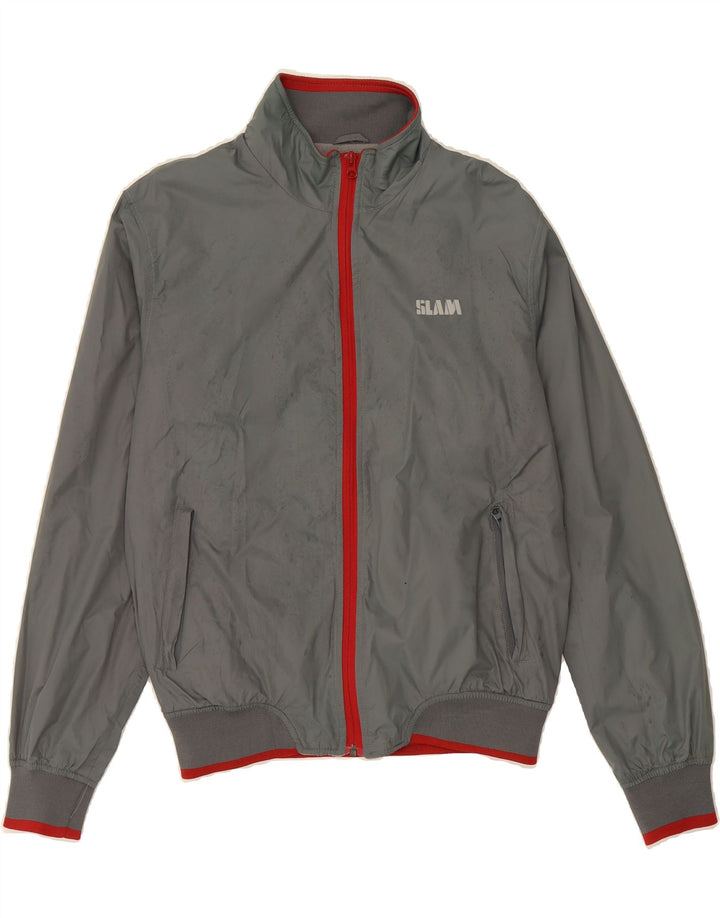 Jaqueta bomber SLAM masculina UK 36 pequena cinza nylon