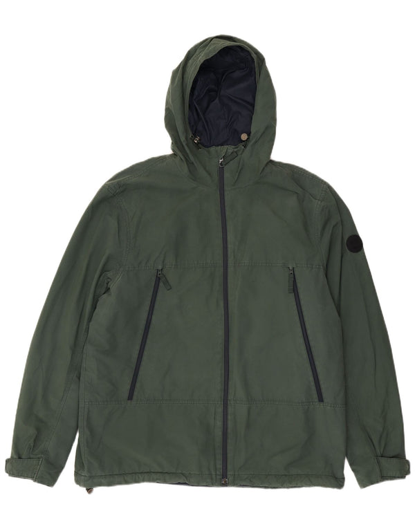 Jaqueta corta-vento masculina Timberland UK 42 XL verde algodão