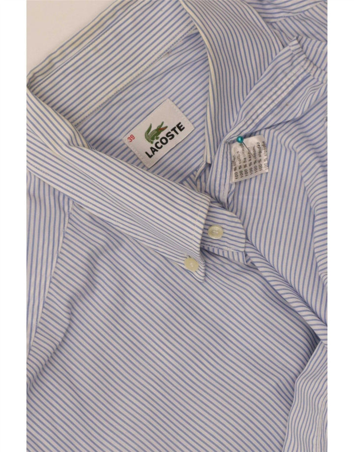 Camisa masculina Lacoste tamanho 39 algodão listrado azul médio