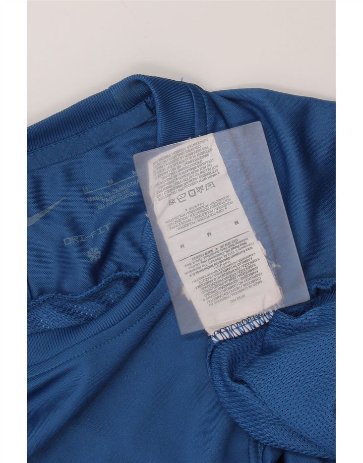 Nike Mens Dri Fit Camiseta Top Médio Azul Poliéster