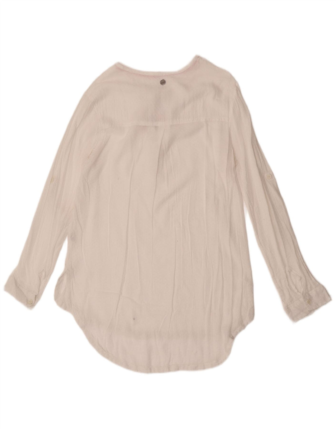 Blusa feminina Rip Curl de manga comprida transparente Reino Unido 14 grande branca