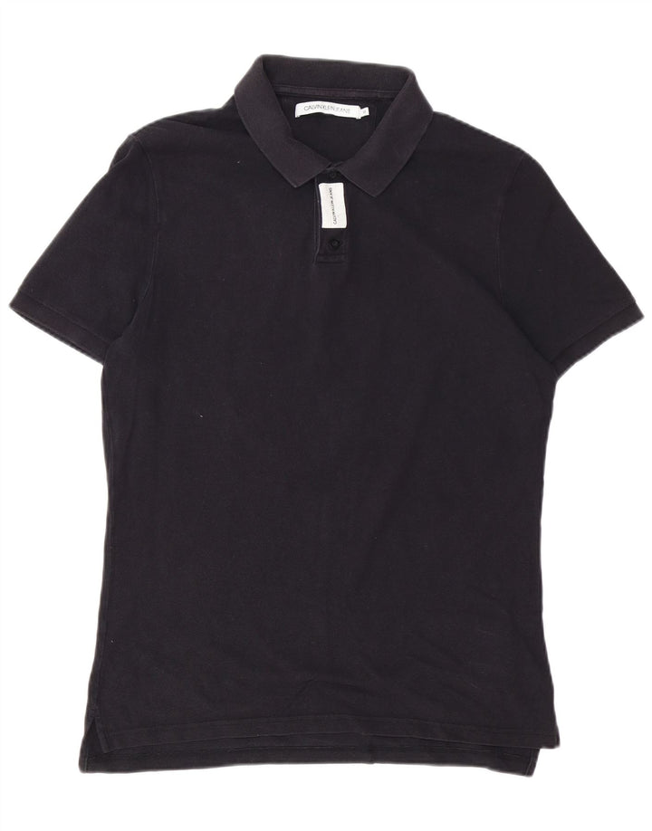 Camisa polo masculina Calvin Klein Jeans média azul marinho algodão
