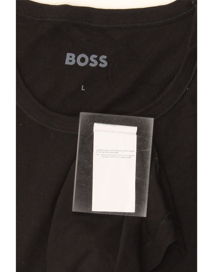 Camiseta masculina Hugo Boss grande algodão preto