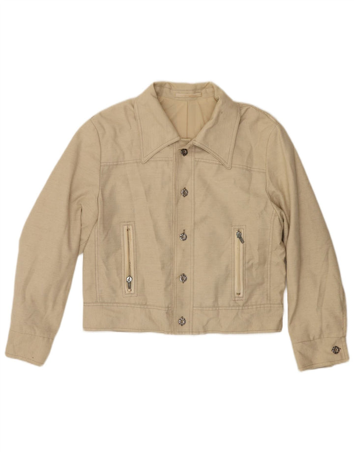 Jaqueta bomber feminina vintage IT 48 XL bege