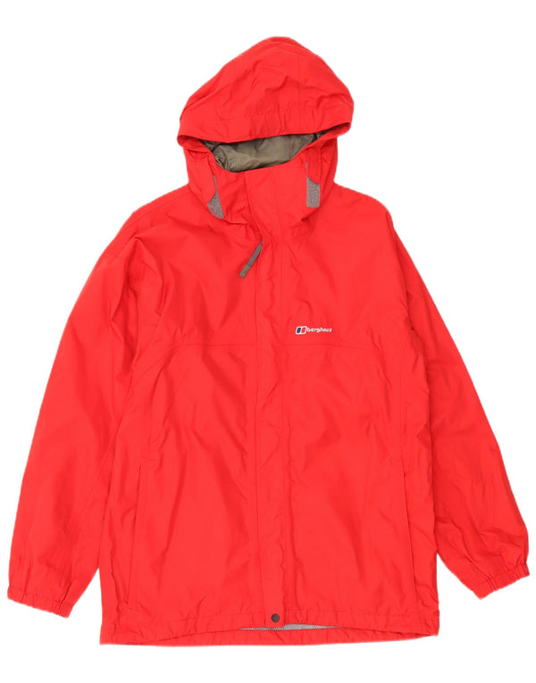 Jaqueta de chuva com capuz para meninos Berghaus 12-13 anos vermelho nylon