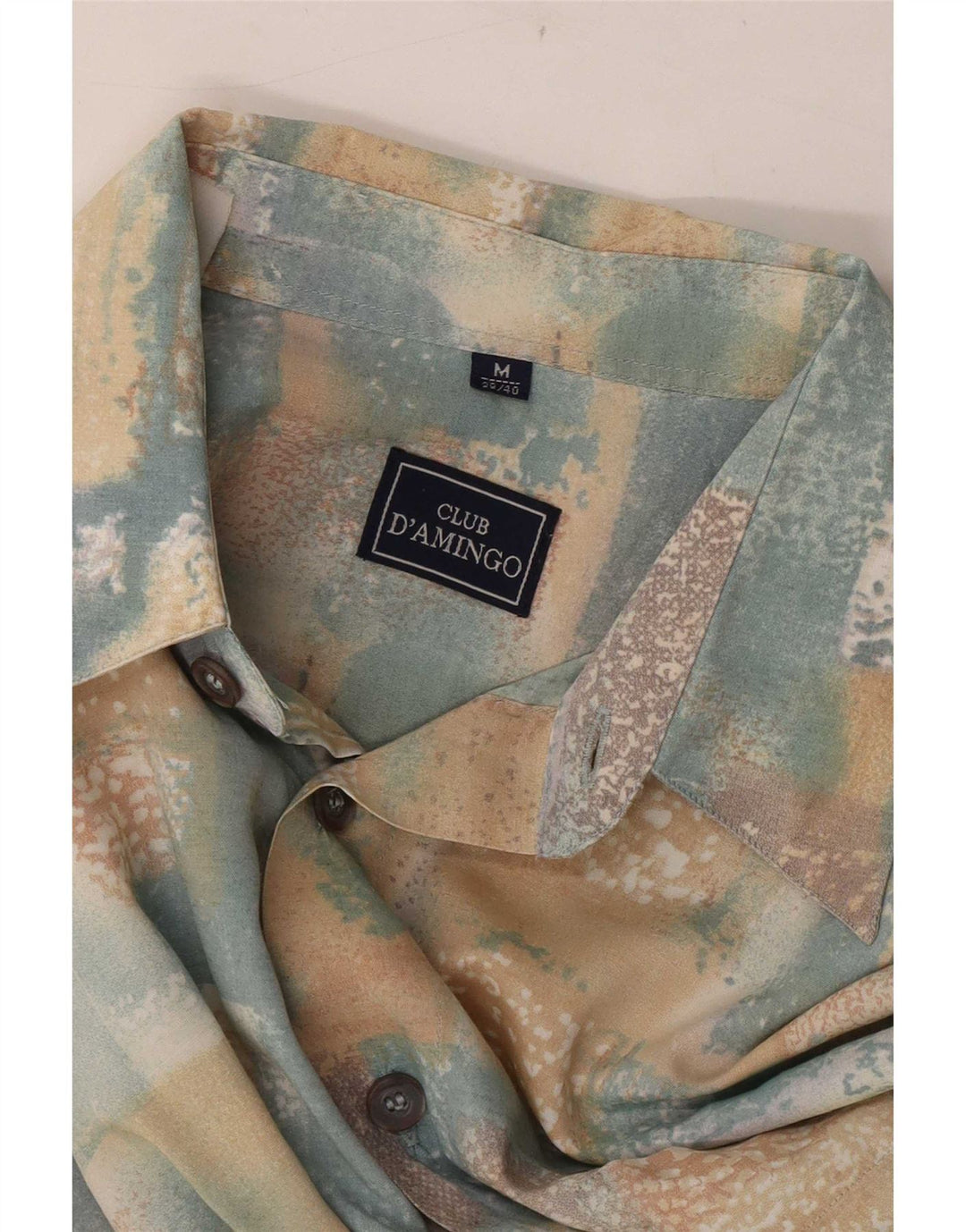 Camisa masculina Club D'Amingo com padrão abstrato tamanho 38/40 médio multicolorido